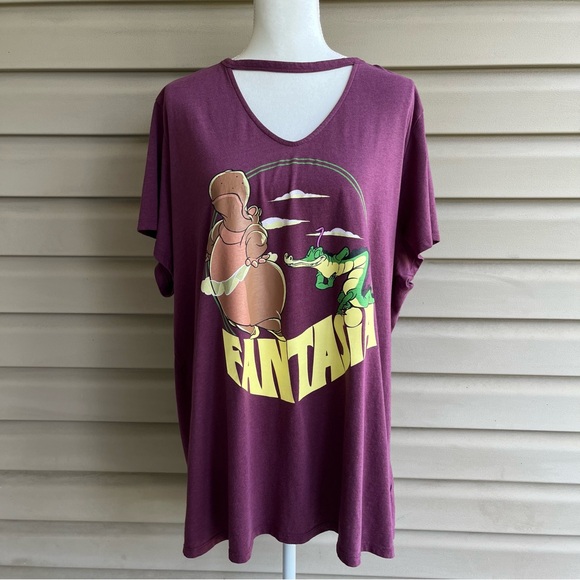 torrid Tops - •TORRID• Disney Fantasia  V-Neck Choker Style  Tee Shirt - Size 4X